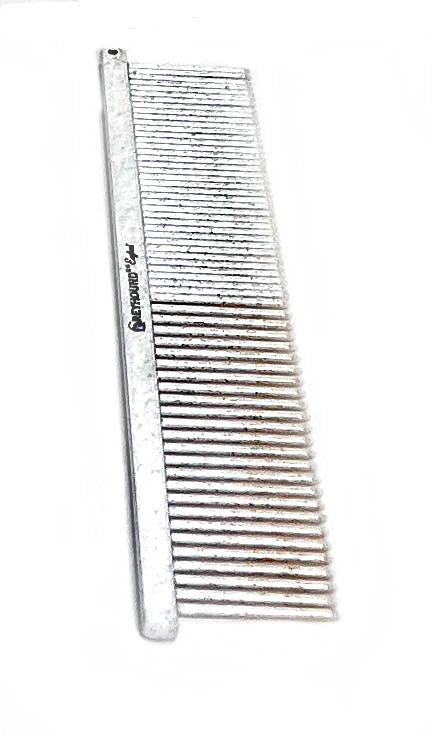 The Ashley Craig Beauty Greyhound Professional Pet Grooming Med/Fine Tine Combination Comb gives superior styling control for all coat types with an antistatic finish. Sparkle Collection comes in 8 colors. Since 1920 these combs are hand drilled using brass spines with carbon steel tapered tines in the UK. Color White
