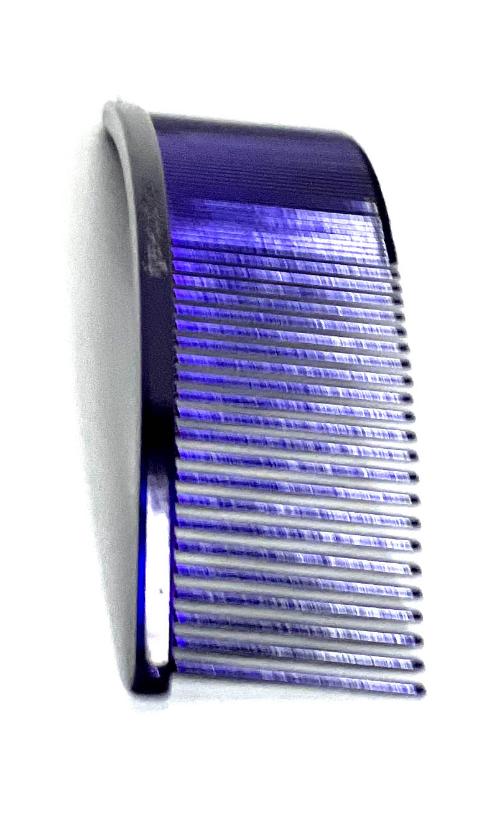 The Ashley Craig ARC Greyhound Professional Pet Grooming Combs give superior styling and anti-static control. These curved combs work great for finishing work on heads and legs, hard to reach places and "spray up" pet styles. Hand made in the UK since 1920 using brass spines with carbon steel tapered tines. Comes in 3 fund colors. Purple