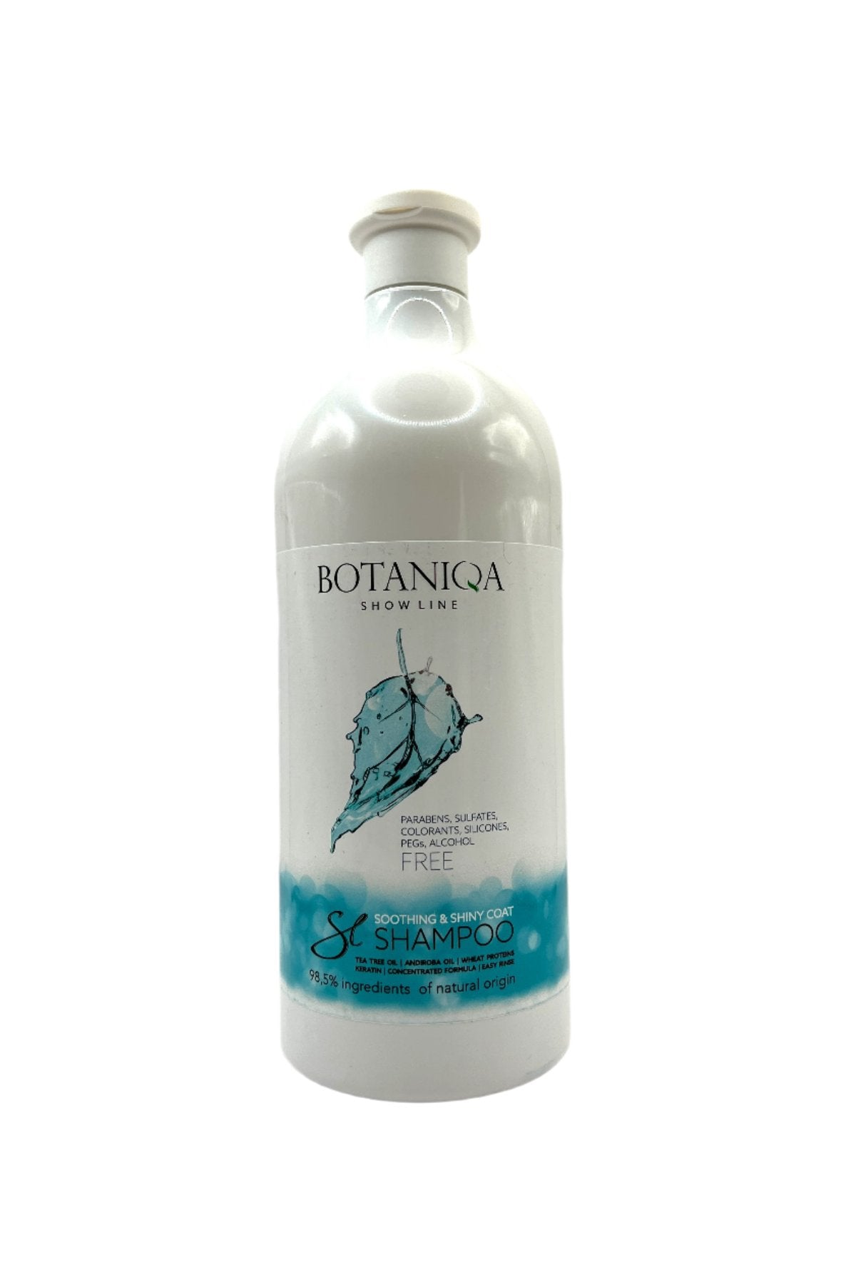 Botaniqa Soothing & Shiny Coat Pet Shampoo with Tea Tree and Andiroba Oils gently cleans utilizing various fruits known for their moisturizing and softening properties while encouraging cell regeneration that help revitalize and moisturize. Tea Tree and Andiroba oils reduce breakage, hydrate and create natural sheen. 