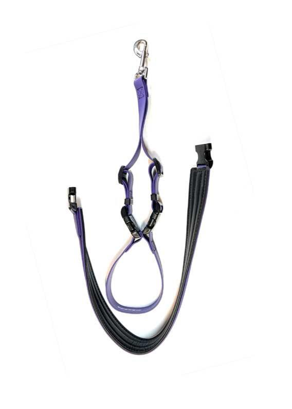 Our flexible USA made biothane water proof pet belly loop with quick release sling is designed to help for rear support and safety. Ideal for working with dogs that need more support. Purple