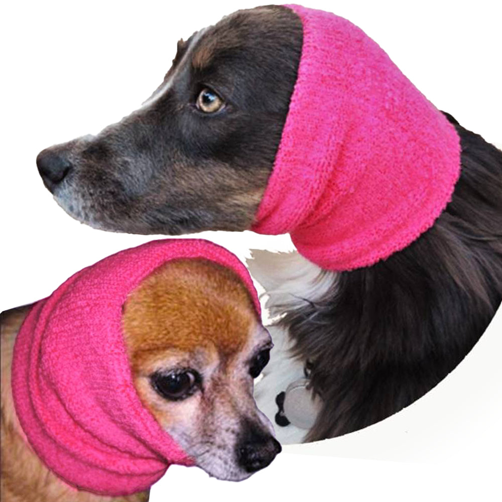 Happy Hoodie®, the original Head Hug for Pets™, muffles the loud noise from velocity driers and keeps the high-pressured, blown air away from the ear canals. This versatile pet calming band for cats and dogs is a straight forward, cost effective answer to reduce anxiety, stress, behavioral issues and save time. 2-pack Small and Med/Large in Pink.