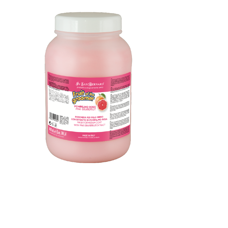 Iv San Bernard Pink Grapefruit Pet Conditioner, designed for medium coats, is packed with the vitamins to keep medium coats regenerated while naturally reduce scalp irritation and dander leaving the coat with a lustrous shine.