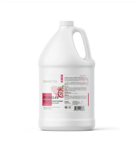 Nexderma's Anti-Static Detangling Conditioning Spray helps comb and de-tangle your pet's fur. No added chemical, safe on all skin types, and silver nanoparticles provide natural antifungal and antimicrobial protection to guard against skin issues, fungal infections, wounds, and more. Pomegranate 1 gallon.