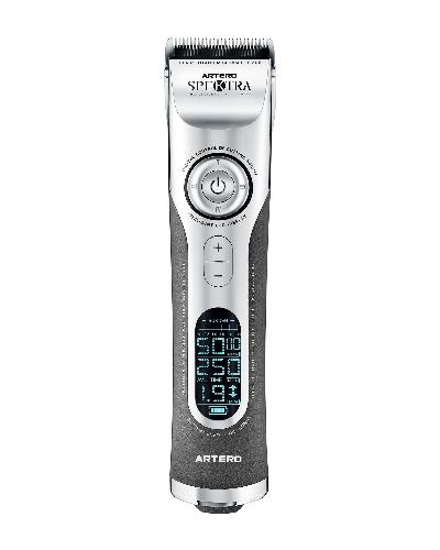 The Artero Spektra Professional Pet Grooming Clipper is lightweight, providing autonomy and comfort. It offers both cordless and plug-in options, and makes it easy to access hard-to-reach areas. This clipper operates quietly and smoothly, allowing for safer usage and smoother blending ability. With the range of blades available, you can precisely trim small areas, or use the comb attachments for longer styles. The Spektra features 5 adjustable speeds (5,000-7,000 rpm) and an LED display to indicate speed an