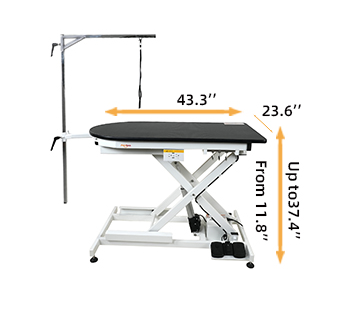 Electric Pet Grooming Table: Arc Shaped 43"L